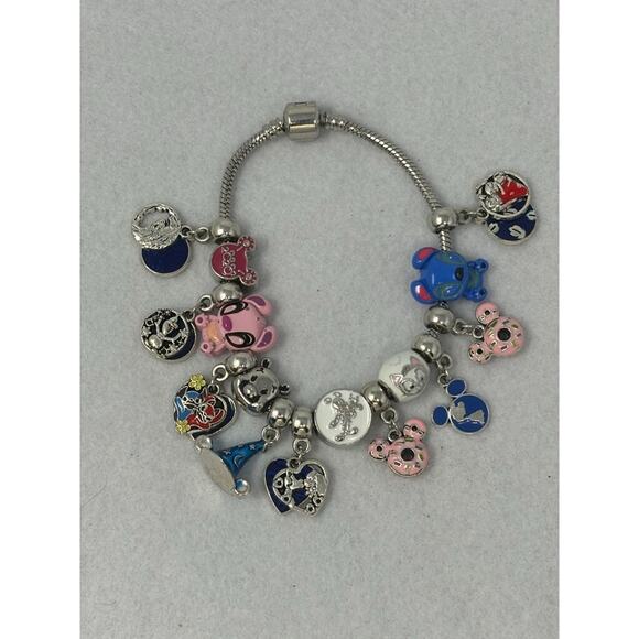Enamel Bead Bracelet Lilo Stitch Mickey Disney Inspired Charm for Women - Picture 1 of 7